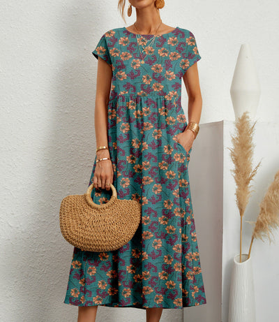Ivory – Floral Print Midi Dress