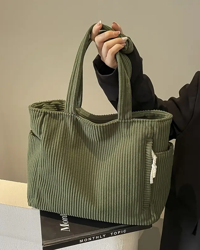 Mila – Ribbed Tote Bag with Cord Detail