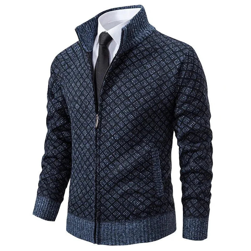 Cage – Diamond-Knit Zip-Up Jacket