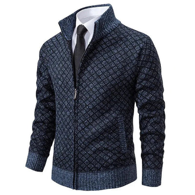 Cage – Diamond-Knit Zip-Up Jacket