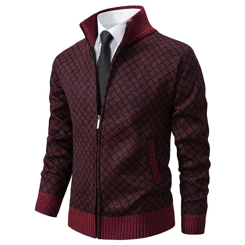Cage – Diamond-Knit Zip-Up Jacket