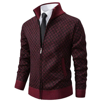 Cage – Diamond-Knit Zip-Up Jacket