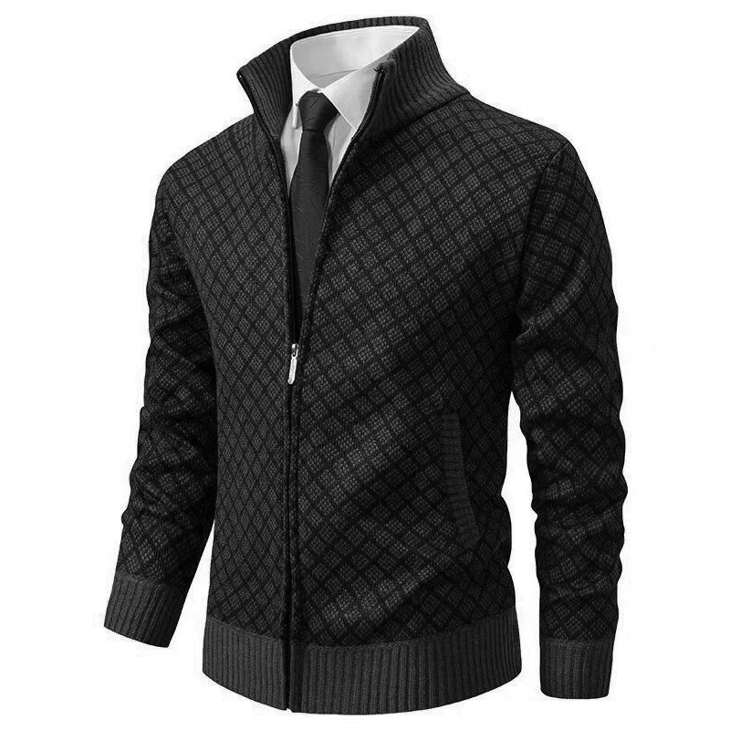 Cage – Diamond-Knit Zip-Up Jacket