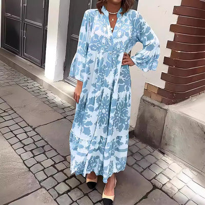 Janella – Printed Flared Maxi Dress