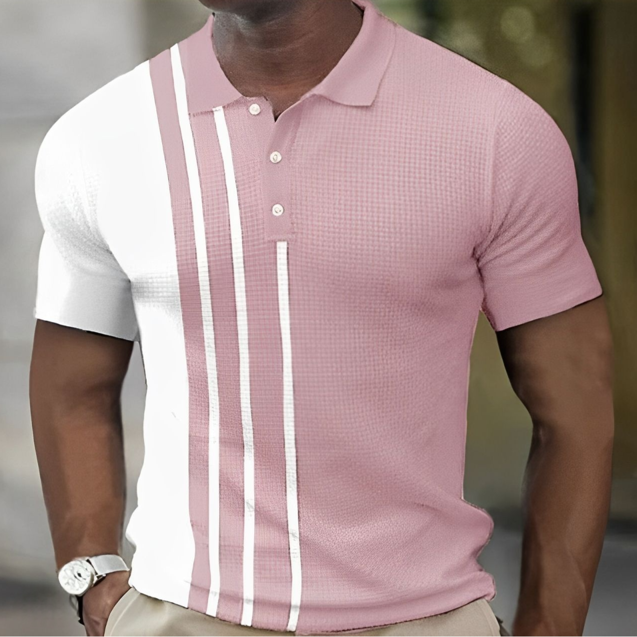 ROMEO – Men’s Polo Shirt with Stylish Stripes – Slim Fit