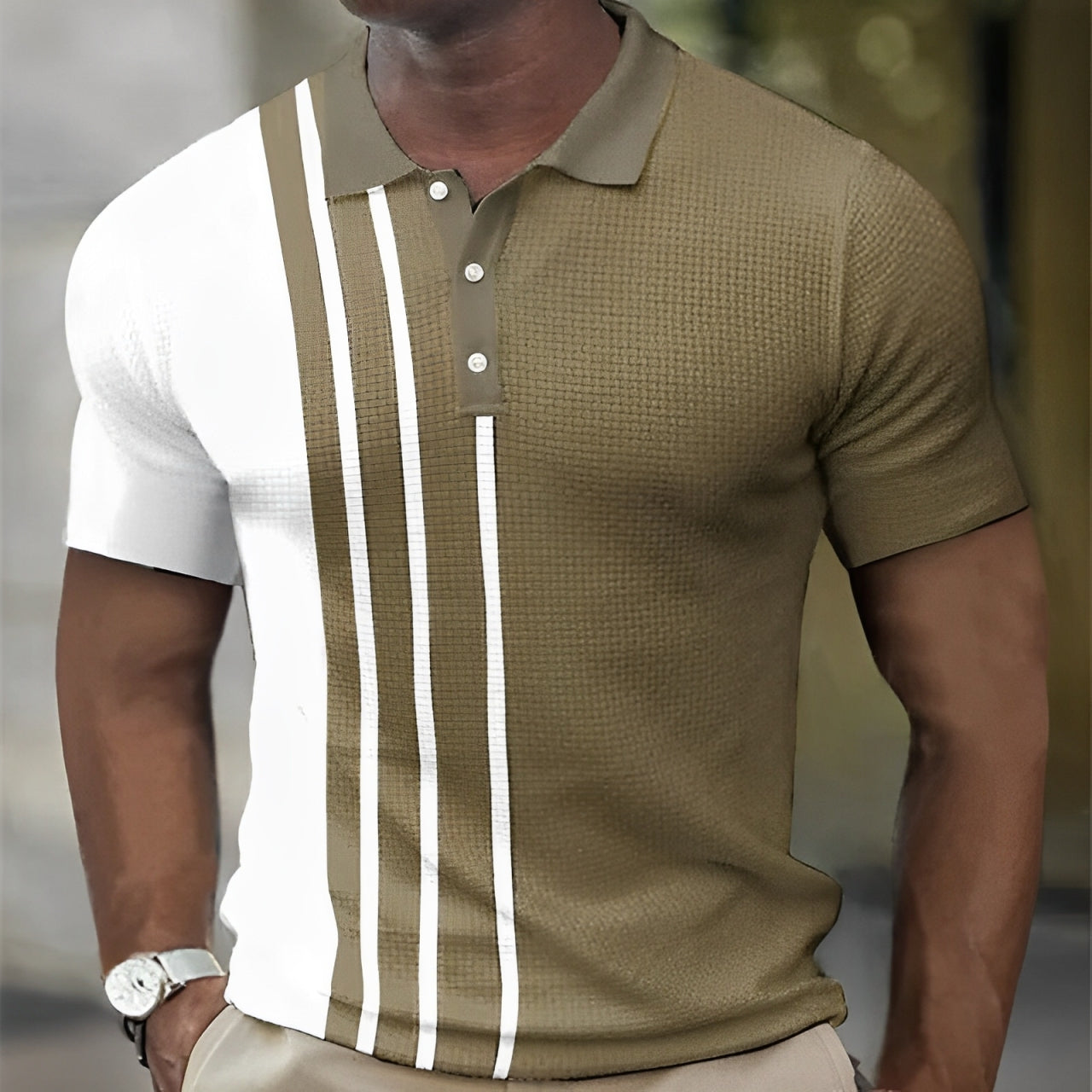ROMEO – Men’s Polo Shirt with Stylish Stripes – Slim Fit