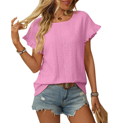 Briony – Broderie Ruffle Sleeve Top