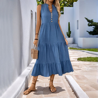 Joyce – Sleeveless Tiered Midi Dress