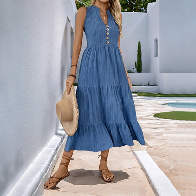 Joyce – Sleeveless Tiered Midi Dress