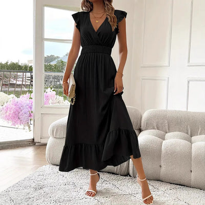 Terry – Ruffle Sleeve Smocked Midi Dress