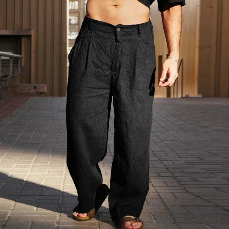DARIO | WIDE-LEG LINEN TROUSERS