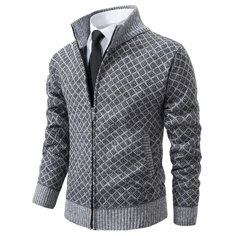 Cage – Diamond-Knit Zip-Up Jacket