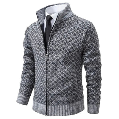 Cage – Diamond-Knit Zip-Up Jacket