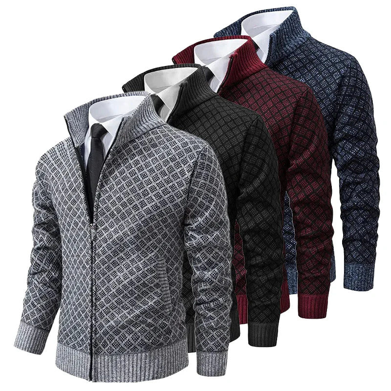 Cage – Diamond-Knit Zip-Up Jacket
