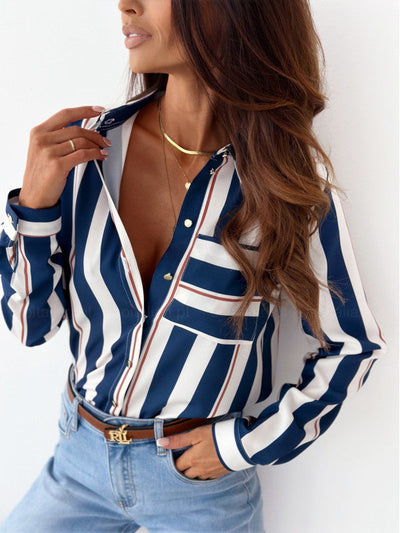 Nina | Elegant Women's Blouse with Satin Print
